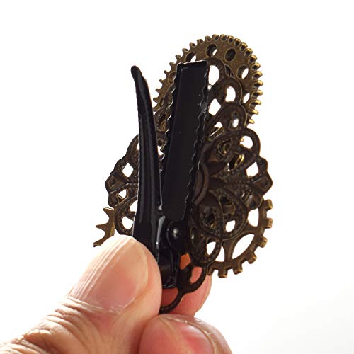 BLESSUME Brass Vintage Steampunk Hair Clip - Punk Gothic Style