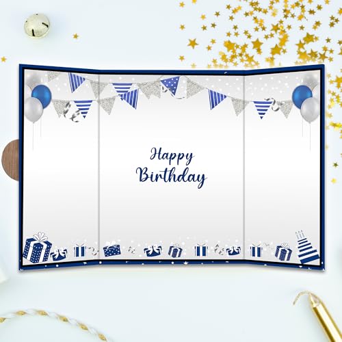 Happy Birthday Guest Book - 18'' x 12'' Signature Card with Wooden Decor