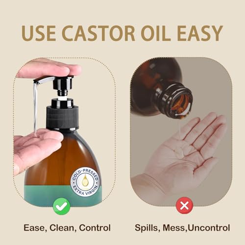 2 Pack Precision Pump Dispenser for Castor Oil & Liquids