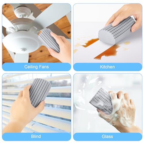 4 Pack Reusable Magic Duster Sponges for Easy Cleaning