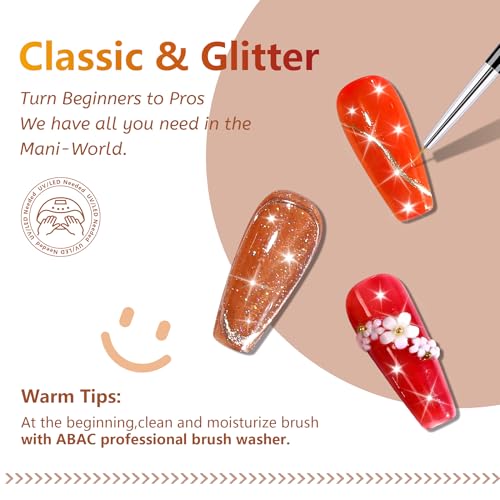ABAC Amber Hearth 24 Color Gel Nail Polish Palette with Glitter for Ombré & Floral Nail Art