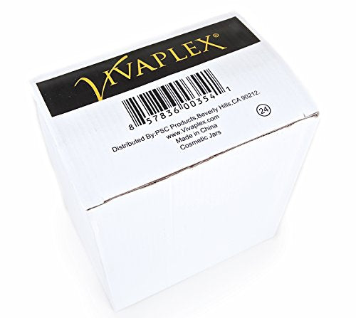 Vivaplex 24 Pack White 2 oz Cosmetic Jars with Dome Lids