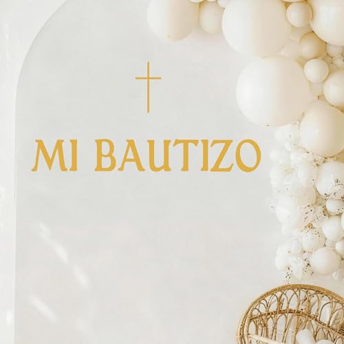 Mi Bautizo Wall Decal with Cross - Baptism & Communion Decor
