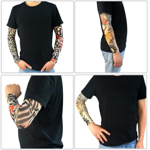 HOVEOX 20PCS Temporary Tattoo Sleeves for Arm Art & Sunscreen Protection