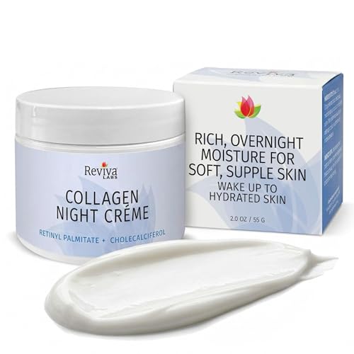 Reviva Labs Collagen Night Cream - Hydrating Face & Neck Moisturizer, 2 oz