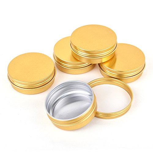 LIYAR 2oz Aluminum Tin Containers - 14 Pack Screw Top Storage Jars