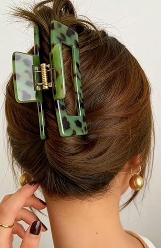 Textention Cellulose Acetate Claw Clips - Large Rectangle, Pattern X