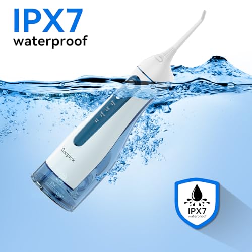 Goopick Cordless Water Flosser, Portable Oral Irrigator with 300ML Tank