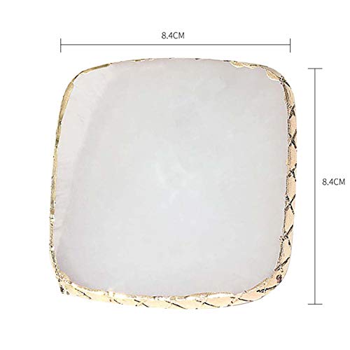 AKOAK Egg White 1 Pack Nail Square Palette Crystal Resin Agate Display Tool