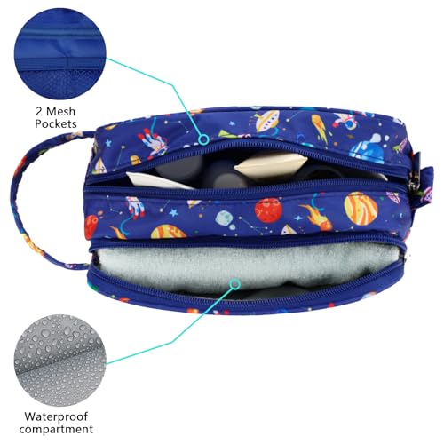 Space Kids Toiletry Bag for Boys, Travel Little Young Boys Waterproof