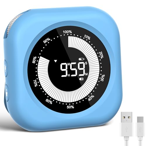 Rechargeable Visual Timer for Kids - 10-Hour Magnetic Timer with Adjustable Brightness & Volume