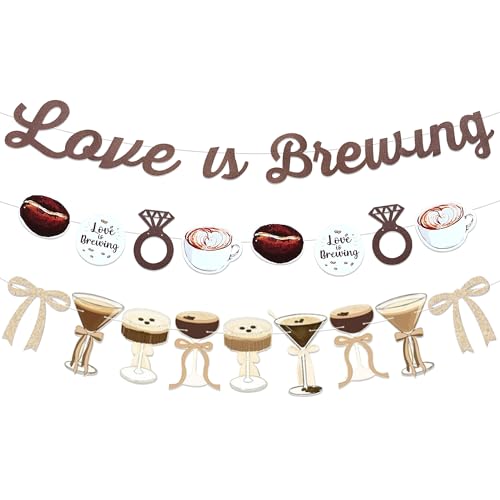Love is Brewing Coffee Themed Bridal Shower Decorations Set
