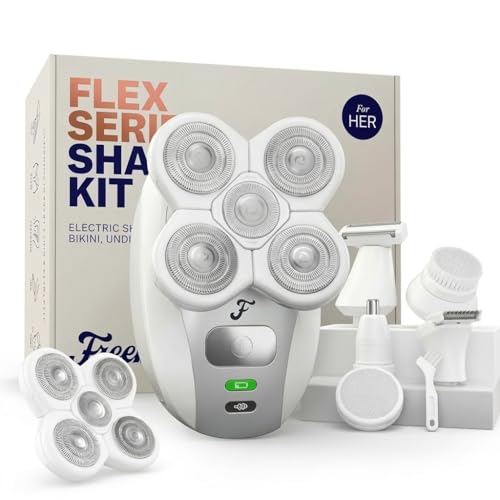 Freebird FlexSeries Electric Razor for Women - Silk Smooth Legs, Body Hair, & Pubic Shaver - for Private Area, Sensitive Skin, Bikini Trimmer (Shaver Kit + Replacement Blade)