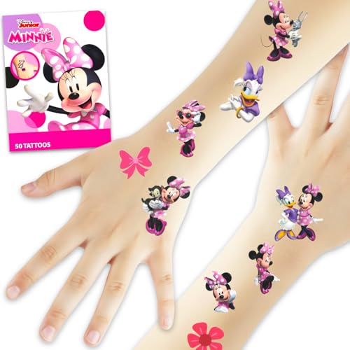 50pcs Minnie Mouse Temporary Tattoos - Fun Party Favors for Kids