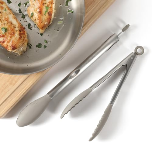 Calphalon 2-Piece Stainless Steel Tongs Set with Silicone Heads