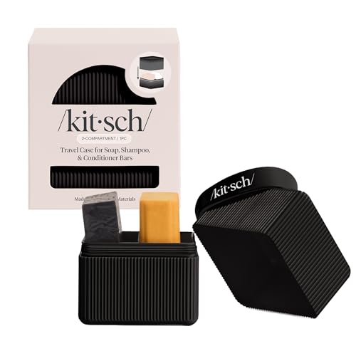 Kitsch 2-Compartment Travel Soap Case - TSA-Approved & Leak-Proof