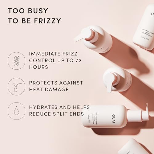 OUAI Anti-Frizz Hair Cream - Travel Size Moisturizing Heat Protectant (3 oz)