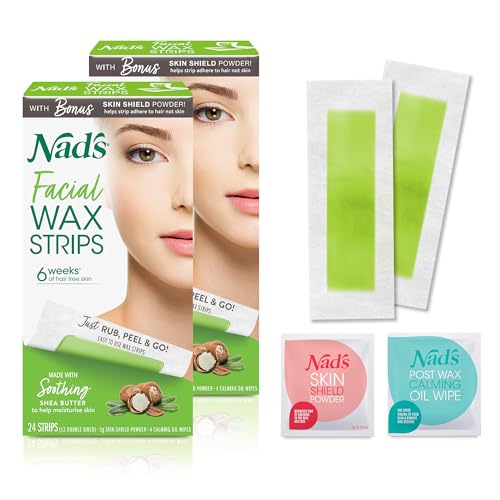 Nad's Facial Wax Strips - Hypoallergenic, Fragrance-Free, 48 Count