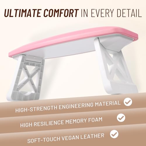 Pink Nail Arm Rest Hand Cushion for Manicure Station - Foldable Microfiber