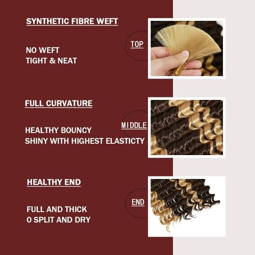 FYIMUYI Deep Wave Braiding Hair Bulk 6 Bundles 20 Inch Natural Black Curly Extensions