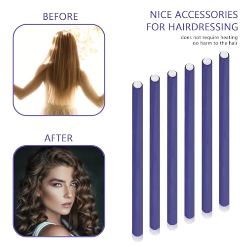 Purple Flexible Foam Curling Rods Set 60 Pieces No Heat Hair Rollers for Long & Short Hair