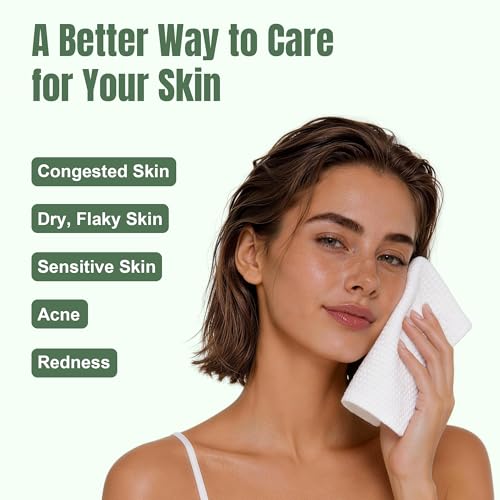 Ourmed Life Biodegradable Disposable Face Towels, 50 Count - Extra Large 12x10 Inch