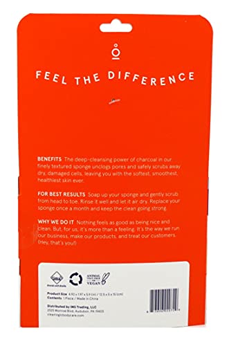 Charcoal Infused Sea Foam Body Sponges - Pack of 2
