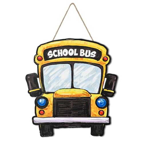 Wooden School Bus Door Sign for Classroom & Home Decor