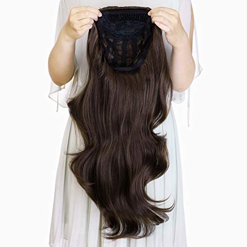 Kori Koli 24 Inch Wavy 3/4 Half Wig #7 - Dark Brown Synthetic Hair Extensions