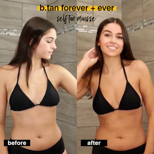 B.TAN Ultra Long Lasting Self Tanner Mousse - Dark Bronze Glow, Vegan, 6.7 Fl Oz