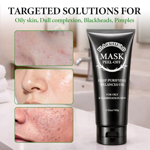 AstraVox Charcoal Blackhead Remover Mask - 3.5 Fl Oz Peel Off Mask for Oily Skin