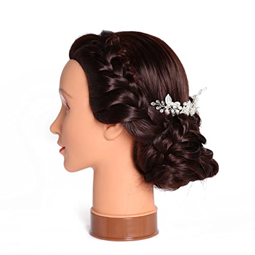 Headwinn 28" Cosmetology Mannequin Head with Brown Synthetic Hair & Clamp