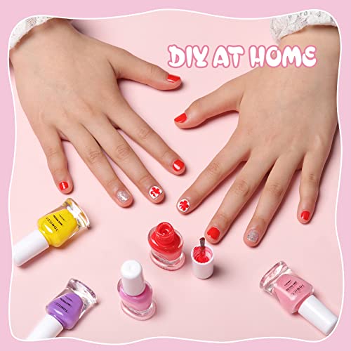 TOMICCA 18 Pcs Kids Nail Polish Set - Non-Toxic, Peel Off, Quick Dry