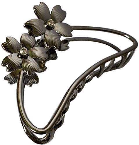 Double Flower Shaped Metal Hair Claw Clips - 4 Colors, Durable & Elegant