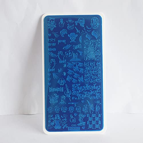 5pcs Halloween Nail Stamping Plates C81-C85 - Skull, Ghost & Witch Designs