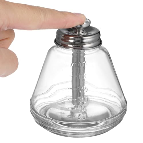 Glass Push Down Pump Dispenser 180ml - Precise Liquid Press Bottle