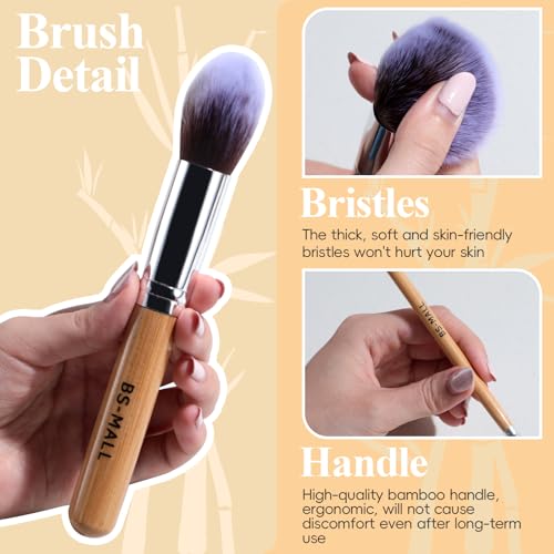 BS-MALL Bamboo 17 Makeup Brush Set 11 Pcs with Organizer & Sponge