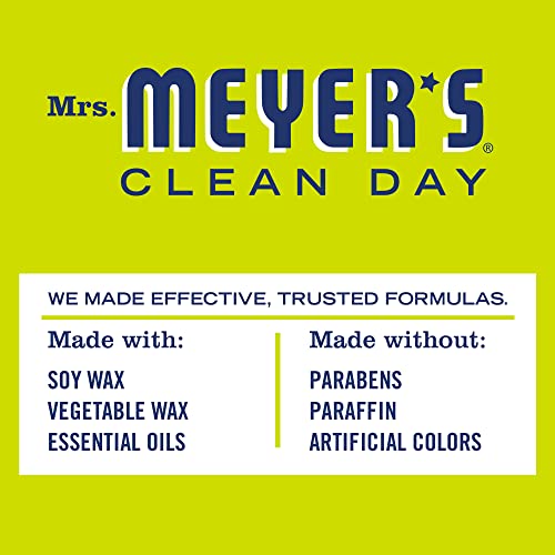 Mrs. Meyer's Lemon Verbena Scented Candle 7.2 oz | Long-Lasting Soy & Vegetable Wax