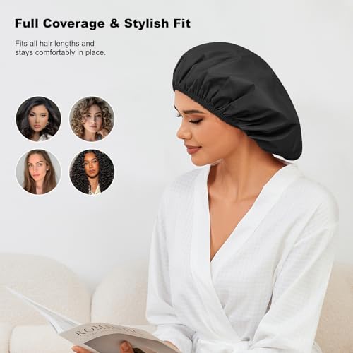 Reusable Waterproof Shower Cap for Long Hair & Braids