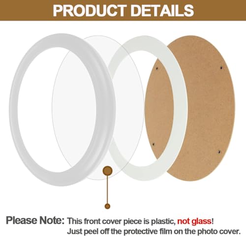 Levoberg 5x7 Oval Wood Photo Frame for Wall Decor - White