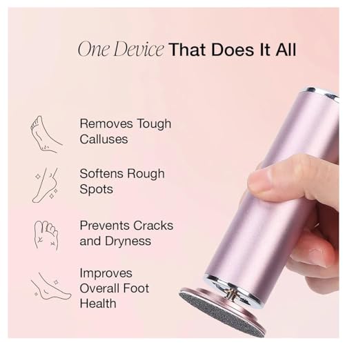 Electric Foot Callus Remover - Pink Pedicure Tool with 60 Discs