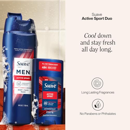 Suave Men's Body Wash & Antiperspirant Set - Active Sport