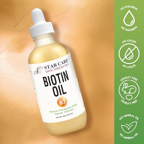 STAR CARE 100% Virgin Biotin Oil for Hair Growth and Skin Care, 4oz