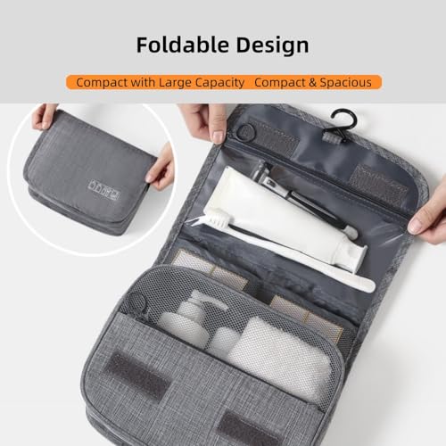 AURIGONSEL Hanging Toiletry Bag with Dry-Wet Separation, Travel Organizer