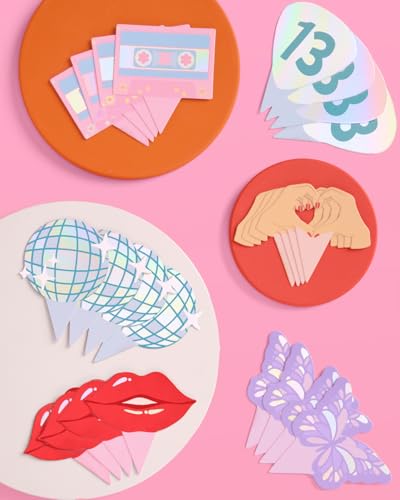 24 Pack Iridescent Cake Toppers for Bachelorette & Birthday Parties