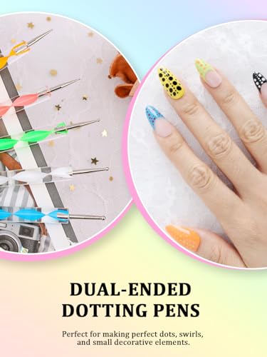 YOOVR Pink 28-in-1 Nail Art Tools Set with Stand - Professional Nail Brushes & Accessories