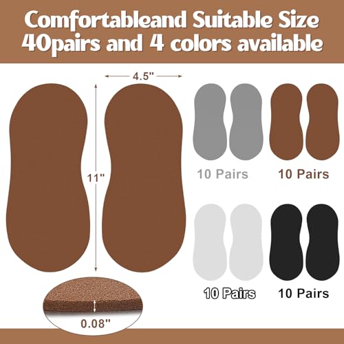 Suhine Dark Color Disposable Spray Tan Feet Pads Bulk 40 Pairs, Comfortable & Hygienic Sunless Tanning Accessories
