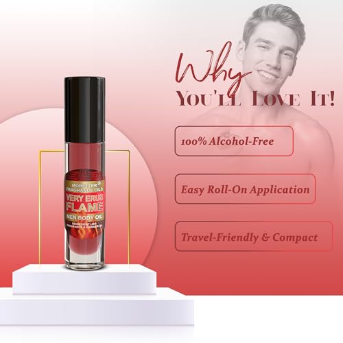 Erus Flame Fragrance Oil for Men - Alcohol-Free Roll-On Body Oil