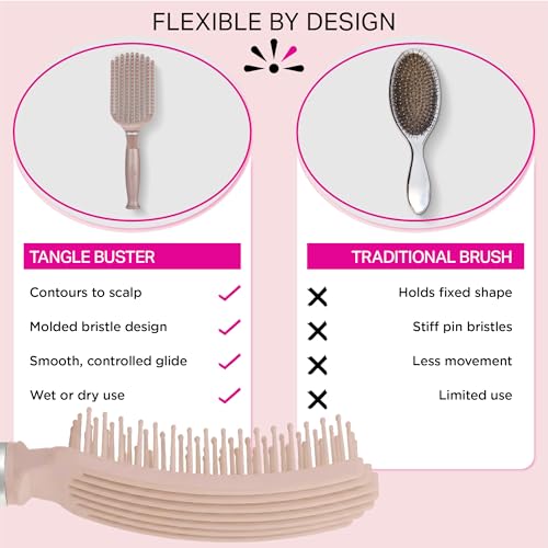 KareCo Premium Tangle Buster Brush - Cashmere Travel Detangler for All Hair Types