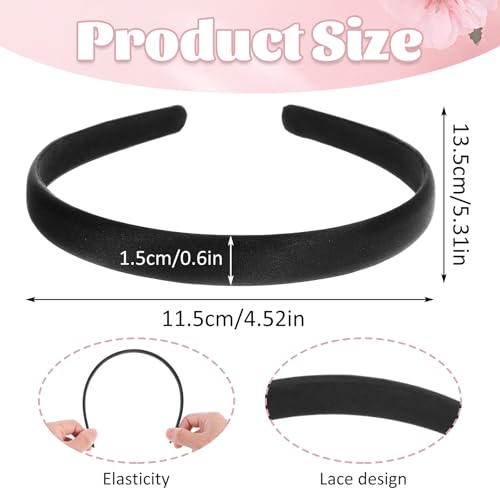 2Pcs Wide Satin Headbands - Soft Non-Slip Hairbands for Women